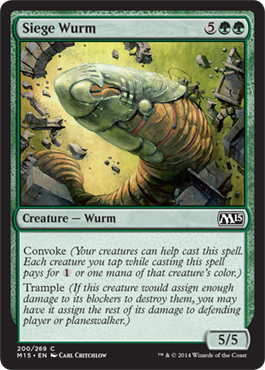 Siege Wurm (Magic 2015 Core Set) Light Play Foil