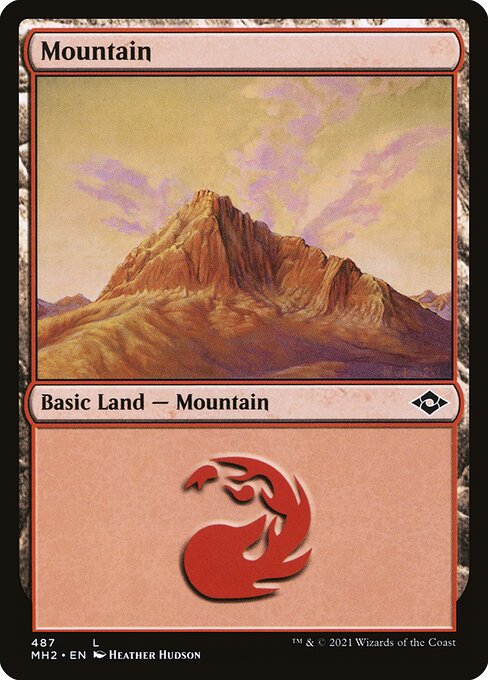 Mountain (487) (Foil Etched) (Modern Horizons 2) Near Mint Foil