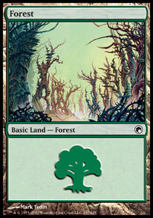Forest (247) (Scars of Mirrodin) Light Play Foil