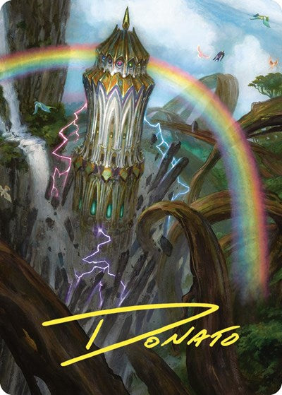 Command Tower Art Card (Gold-Stamped Signature) (Art Series: Commander Masters) Near Mint