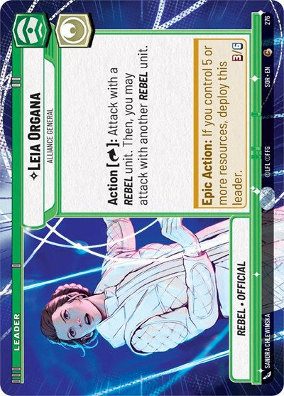 Leia Organa Alliance General (Hyperspace) (Spark of Rebellion) Near Mint