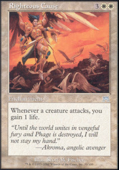 Righteous Cause (Onslaught) Light Play Foil
