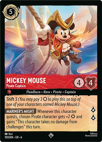 Mickey Mouse - Pirate Captain (Azurite Sea) Near Mint Cold Foil