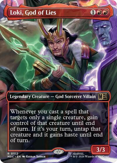 Loki, God of Lies (Borderless) (Commander: Marvel Super Heroes) Light Play