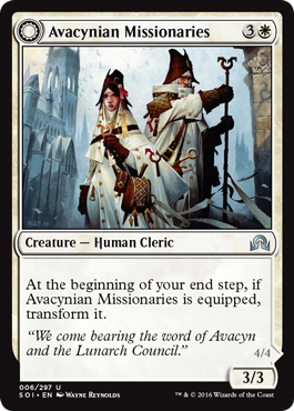 Avacynian Missionaries (Lunarch Inquisitors) (Shadows Over Innistrad) Light Play Foil