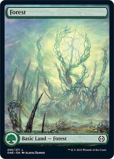 Forest (266) - Full Art (Phyrexia: All Will Be One) Light Play Foil