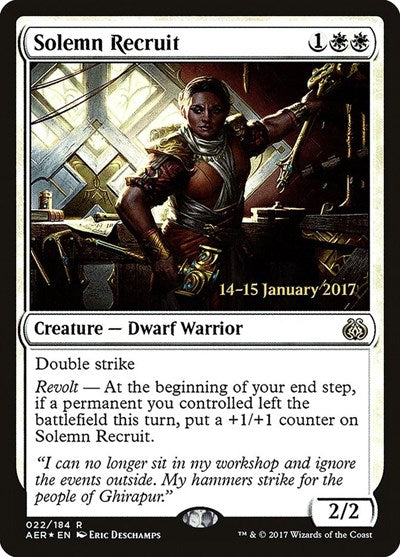 Solemn Recruit (Promos: Prerelease Cards) Medium Play Foil