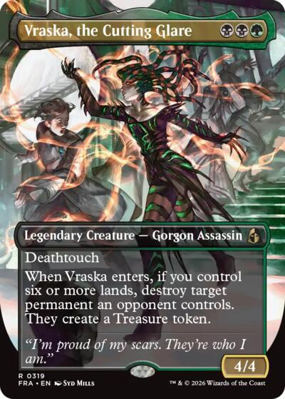 Vraska, the Cutting Glare (Borderless) (Reality Fracture) Near Mint Foil