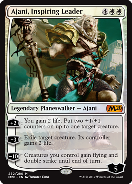 Ajani, Inspiring Leader (Magic 2020 Core Set) Heavy Play Foil
