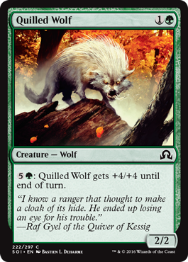 Quilled Wolf (Shadows Over Innistrad) Light Play Foil