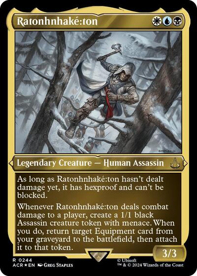 Ratonhnhake:ton (Foil Etched) (Universes Beyond: Assassin's Creed) Light Play Foil