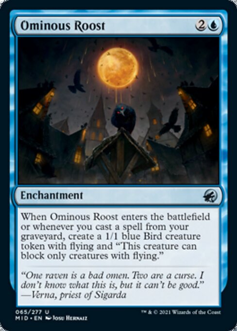Ominous Roost (Innistrad: Midnight Hunt) Light Play