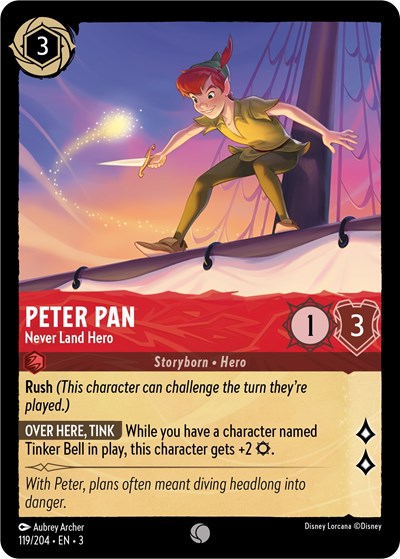 Peter Pan - Never Land Hero (Into the Inklands) Near Mint Cold Foil