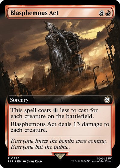 Blasphemous Act (Extended Art) (Surge Foil) (Universes Beyond: Fallout) Light Play Foil