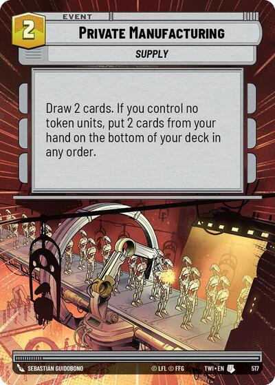 Private Manufacturing (Hyperspace) (Twilight of the Republic) Near Mint Foil