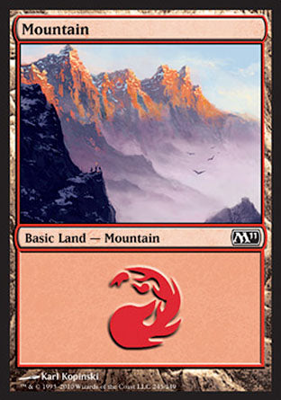 Mountain (245) (Magic 2011 Core Set) Medium Play Foil