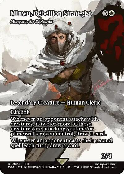 Minwu, Rebellion Strategist - Mangura, the Diplomat (Showcase) (Universes Beyond: FINAL FANTASY: Through the Ages) Near Mint Foil