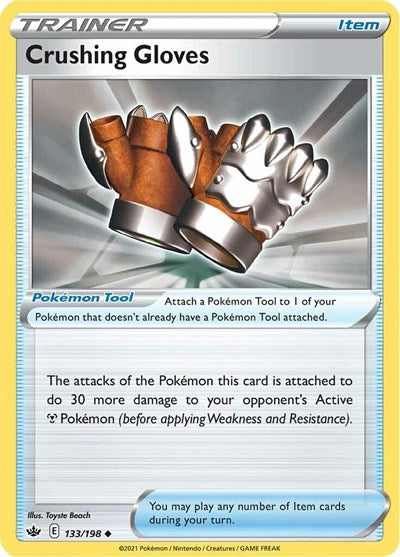 Crushing Gloves (SWSH06: Chilling Reign) Light Play Reverse Holofoil