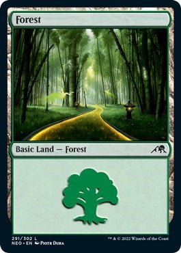 Forest (291) (Kamigawa: Neon Dynasty) Near Mint