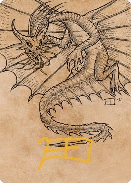 Ancient Gold Dragon Art Card (44/81) (Gold-Stamped Signature) (Art Series: Commander Legends: Battle for Baldur's Gate) Near Mint