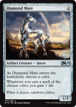 Diamond Mare (Magic 2019 Core Set) Heavy Play Foil