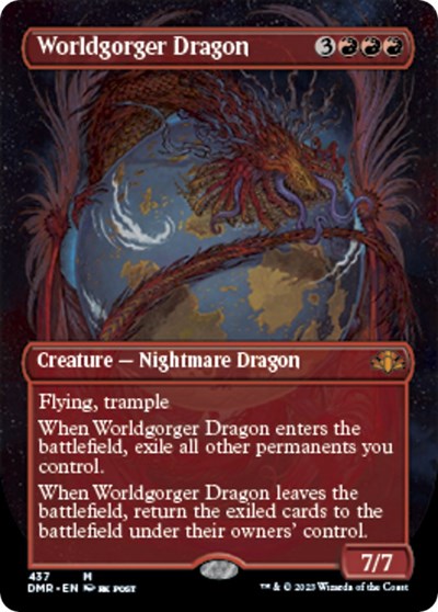 Worldgorger Dragon (Borderless) (Dominaria Remastered) Light Play