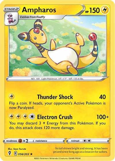 Ampharos (SWSH07: Evolving Skies) Light Play Reverse Holofoil