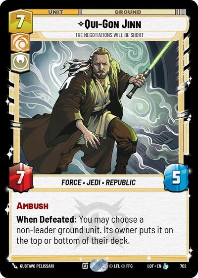 Qui-Gon Jinn The Negotiations Will Be Short (Foil) (Legends of the Force) Near Mint Foil