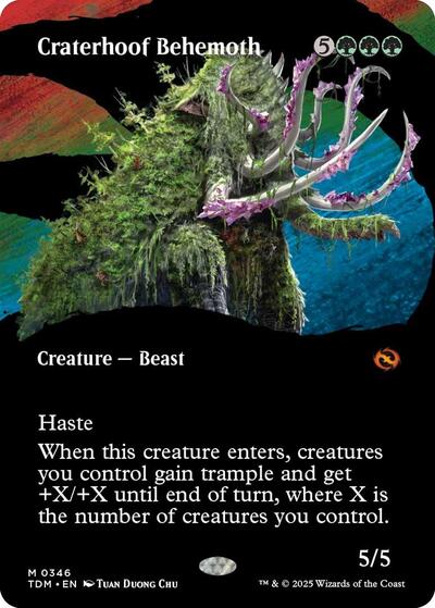 Craterhoof Behemoth (Borderless) (Tarkir: Dragonstorm) Light Play