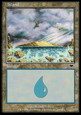 Island (338) (Onslaught) Light Play Foil