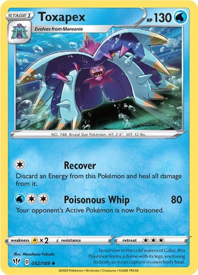 Toxapex (SWSH03: Darkness Ablaze) Light Play Reverse Holofoil