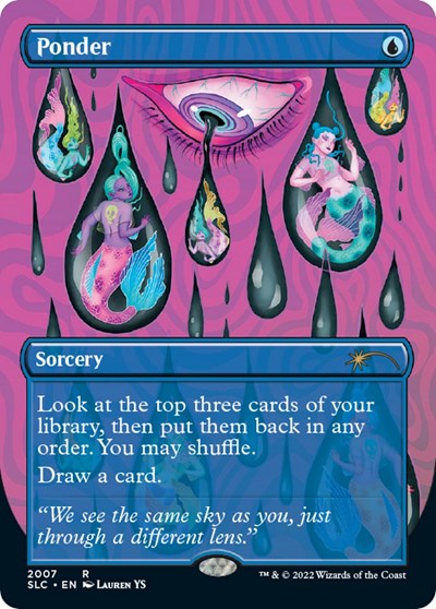 Ponder (Borderless) (Secret Lair: 30th Anniversary Countdown Kit) Light Play