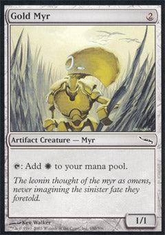 Gold Myr (Mirrodin) Medium Play