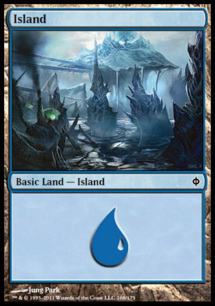 Island (168) (New Phyrexia) Light Play Foil