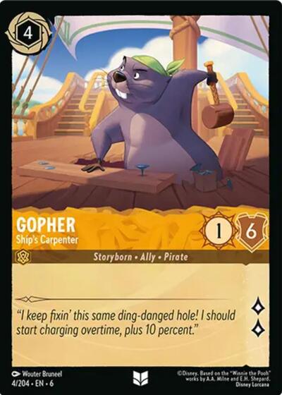 Gopher - Ship's Carpenter (Azurite Sea) Near Mint Cold Foil