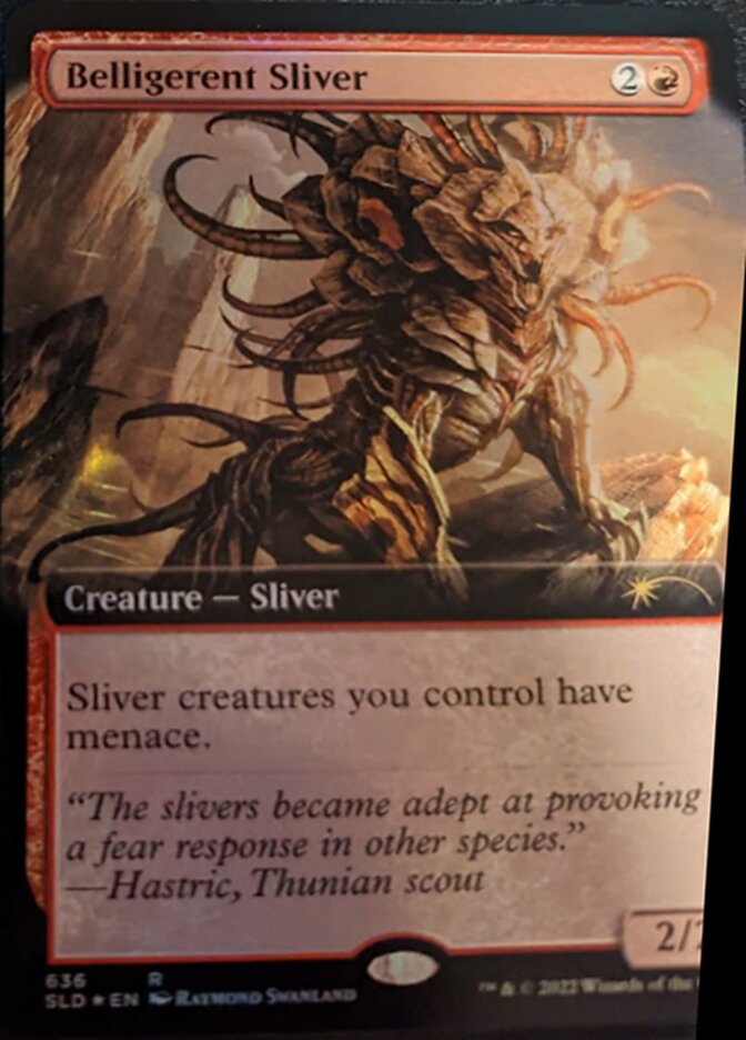 Belligerent Sliver (Extended Art) (Secret Lair) Light Play Foil