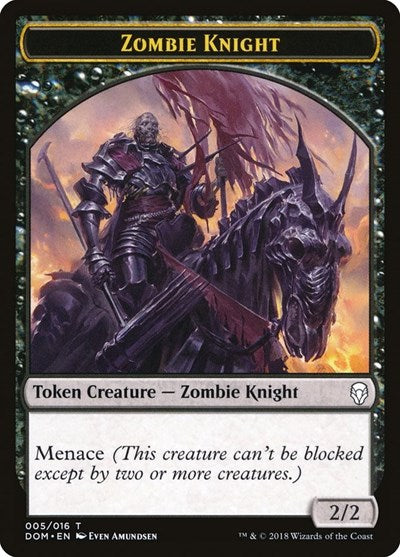 Zombie Knight Token (Dominaria) Light Play