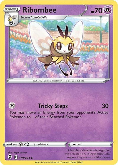 Ribombee (SWSH07: Evolving Skies) Light Play Reverse Holofoil