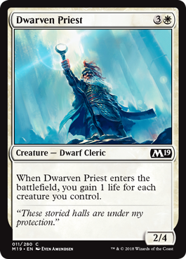 Dwarven Priest (Magic 2019 Core Set) Light Play Foil