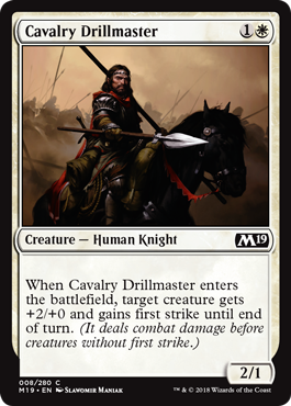 Cavalry Drillmaster (Magic 2019 Core Set) Light Play Foil