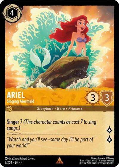 Ariel - Singing Mermaid (Ursula's Return) Near Mint Cold Foil