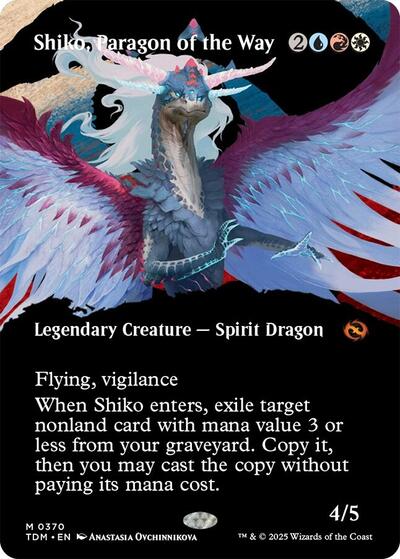 Shiko, Paragon of the Way (Borderless) (Tarkir: Dragonstorm) Light Play