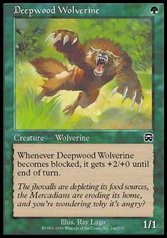 Deepwood Wolverine (Mercadian Masques) Medium Play Foil