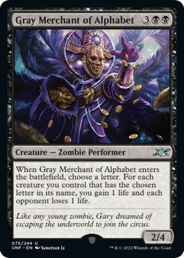 Gray Merchant of Alphabet (Unfinity) Light Play Foil