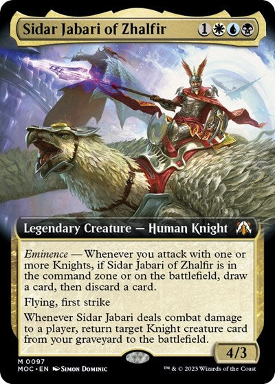 Sidar Jabari of Zhalfir (Extended Art) (Commander: March of the Machine) Light Play Foil
