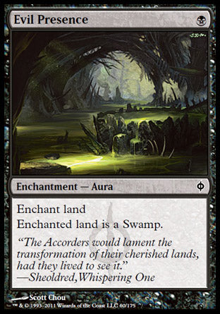 Evil Presence (New Phyrexia) Medium Play Foil