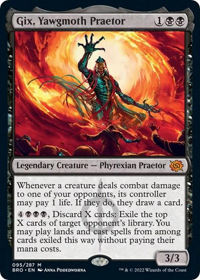 Gix, Yawgmoth Praetor (The Brothers' War) Damaged / Poor