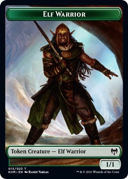 Elf Warrior / Dragon Double-sided Token (Kaldheim) Light Play Foil