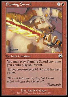 Flaming Sword (Mercadian Masques) Light Play Foil