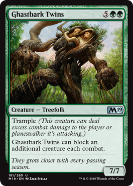 Ghastbark Twins (Magic 2019 Core Set) Light Play